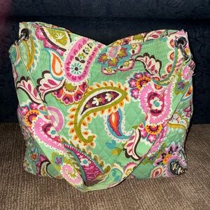 Vera Bradley Sweet Treat Tote Bag Tutti Frutti Green Paisley Shoulder Bag Purse